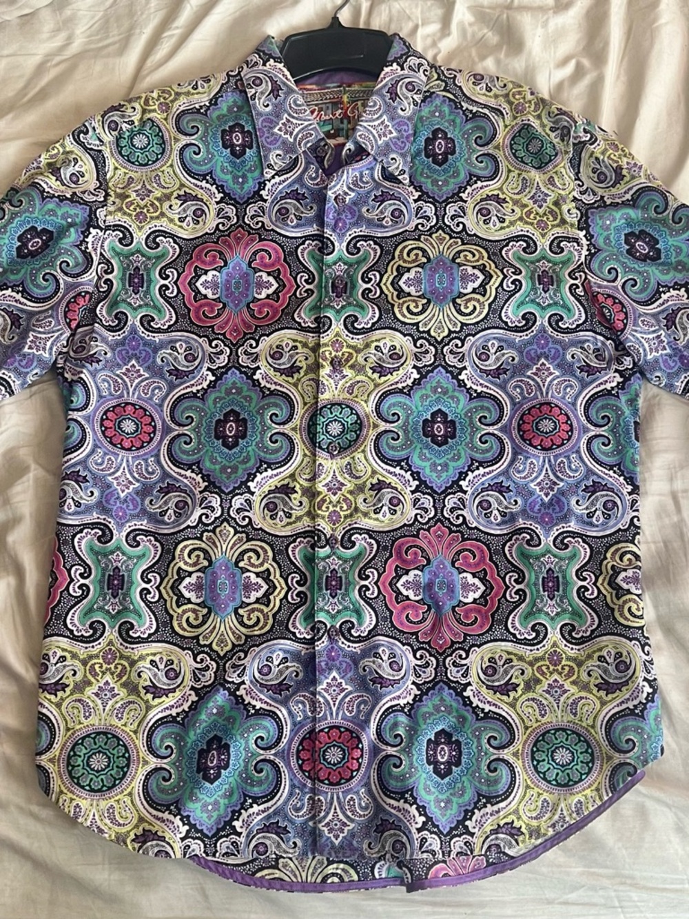 Robert Graham Multicolor Paisley Shirt with Purple and Teal